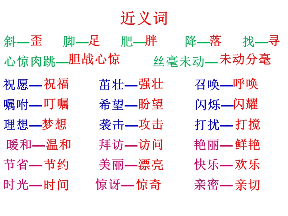 二年级上册全册近义词和反义词积累.ppt_第2页