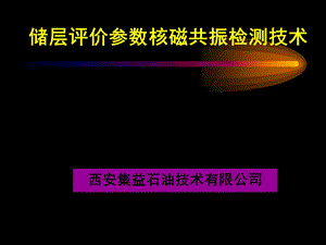 储层评价参数核磁共振检测技术.ppt