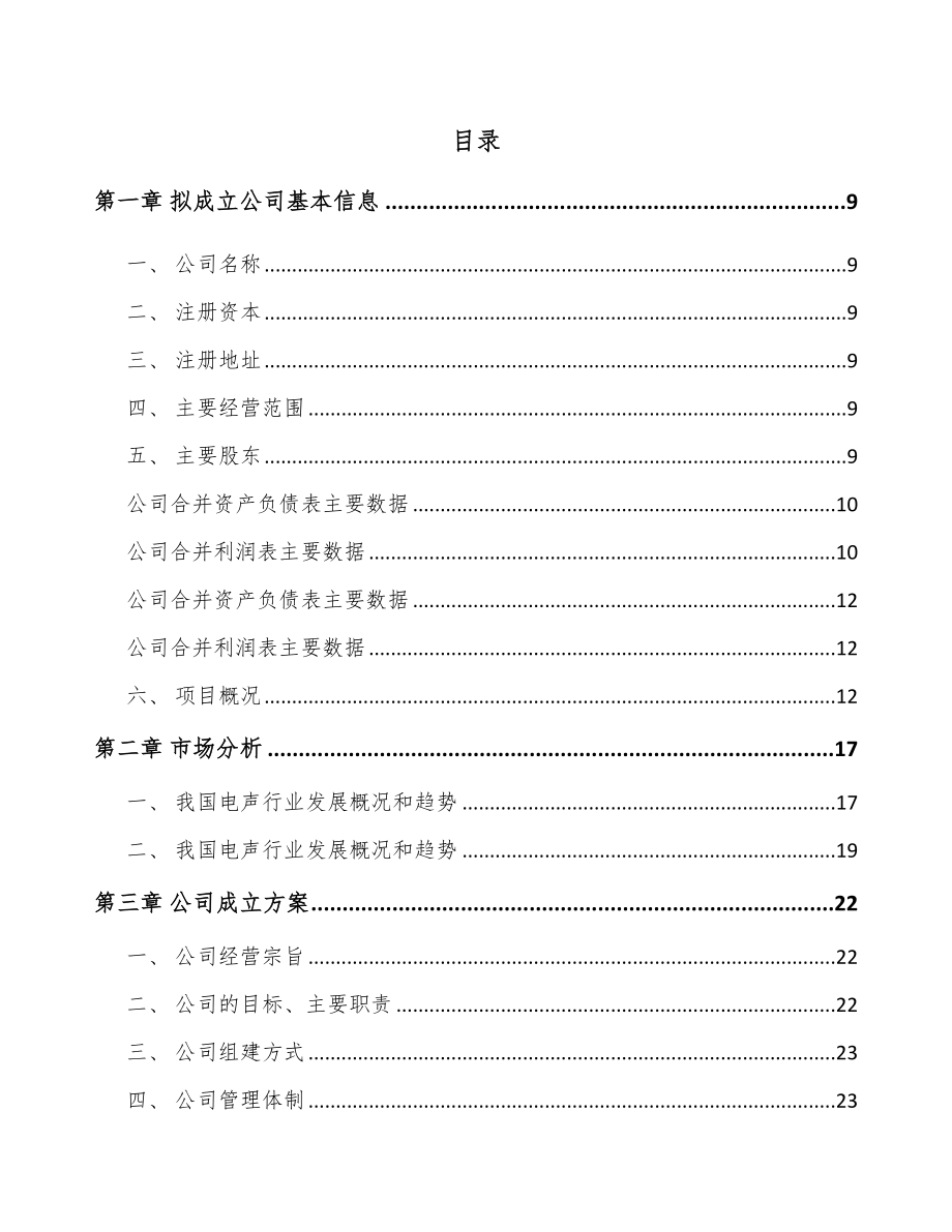 安徽关于成立电声产品公司可行性研究报告.docx_第2页