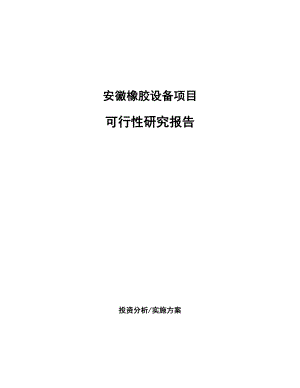 安徽橡胶设备项目可行性研究报告.docx