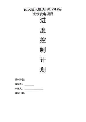 光伏发电项目进度控制计划.docx