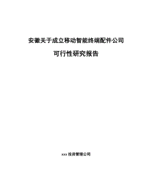 安徽关于成立移动智能终端配件公司可行性研究报告.docx