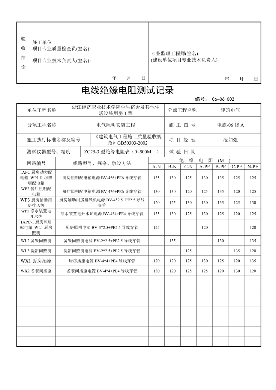 电线绝缘电阻测试记录.doc_第2页