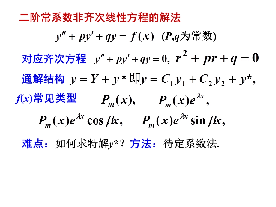 二阶非齐次方程的解法.ppt_第2页