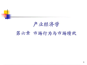 产业经济学第6章市场行为与市场绩效.ppt