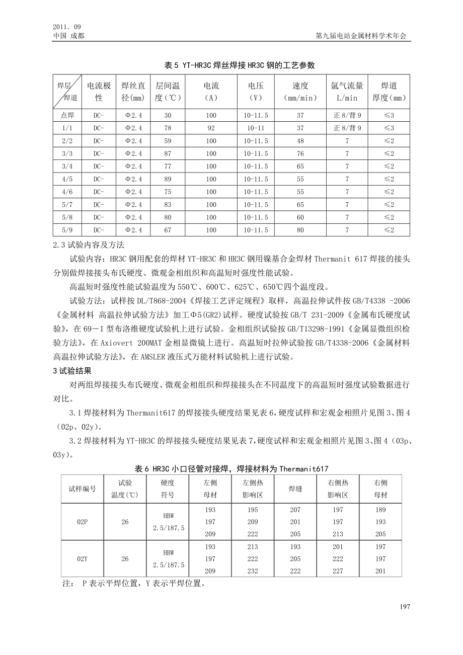 HR3C钢采用Thermanit 617和YT HR3C焊丝焊接接头高温短时强度性能试验.doc_第3页