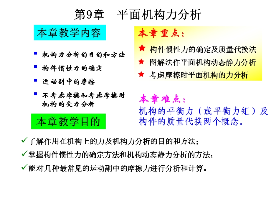 第9章平面机构的力分析.ppt_第1页