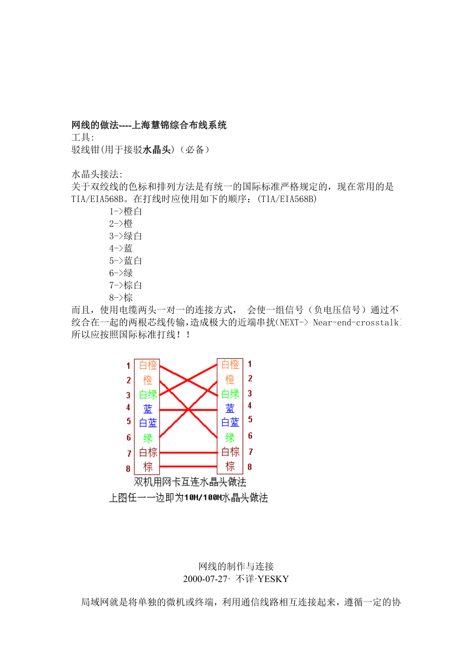 [修改版]网线的做法上海慧锦综合布线系统.doc_第1页