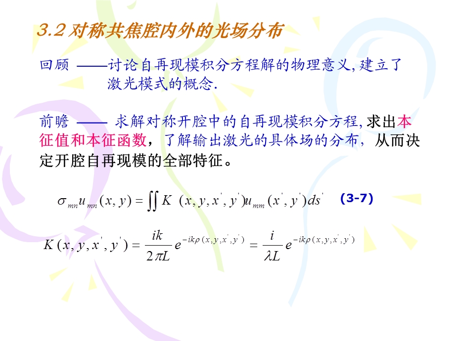 对称共焦腔内外的光场分布.ppt_第1页