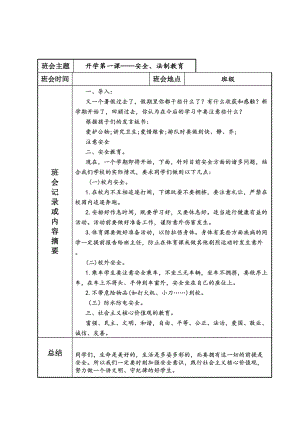 小学主题班会记录表.doc