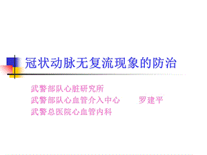 冠状动脉无复流现象的防治.ppt