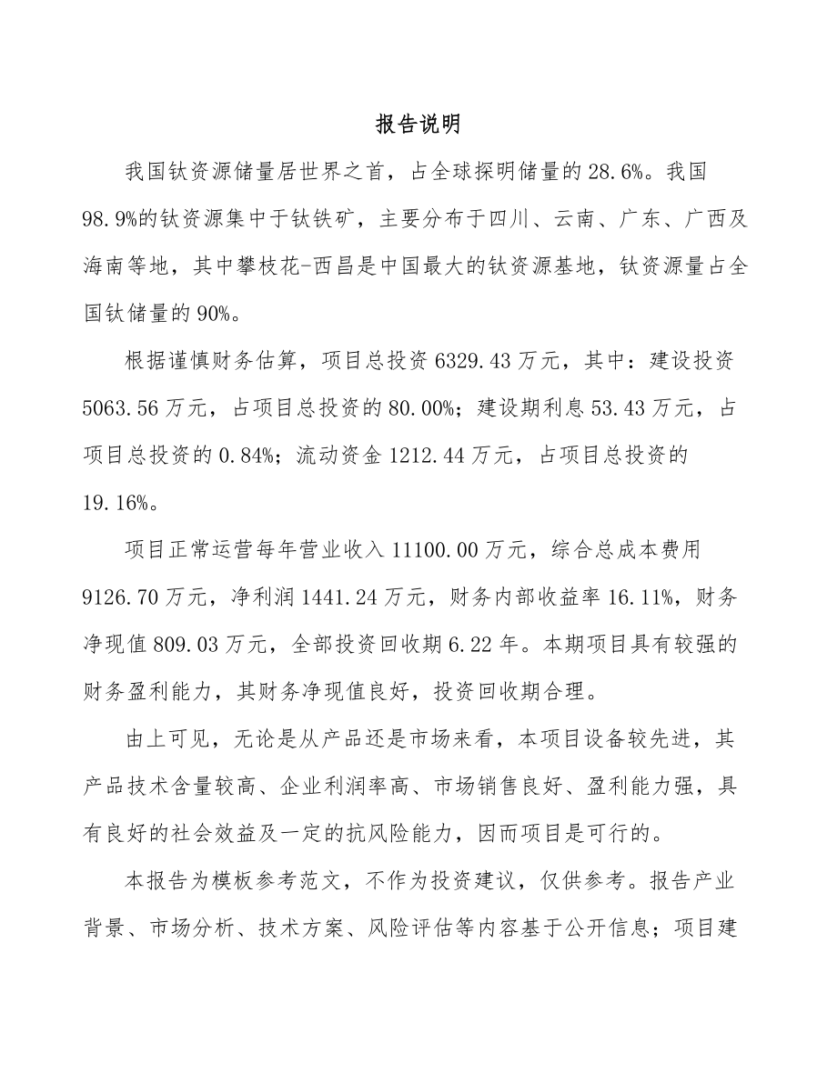 宜宾钛产品项目可行性研究报告.docx_第2页