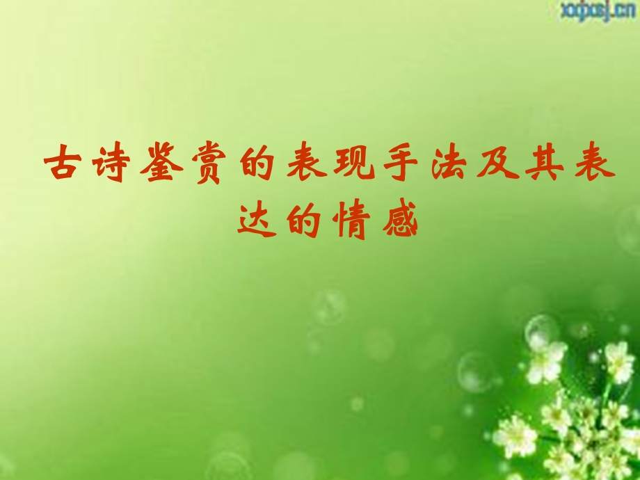 古诗鉴赏的表现手法及其表达的情感.ppt_第1页