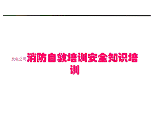 发电公司消防自救培训安全知识培训.ppt