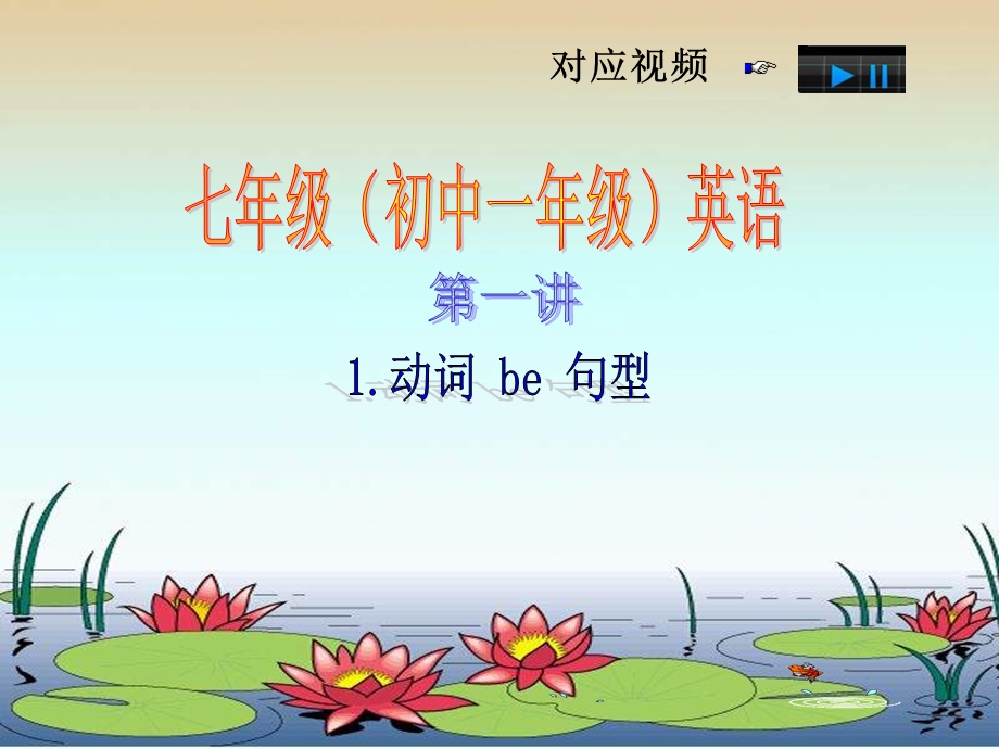 初一英语课件1：动词be句型.ppt_第1页