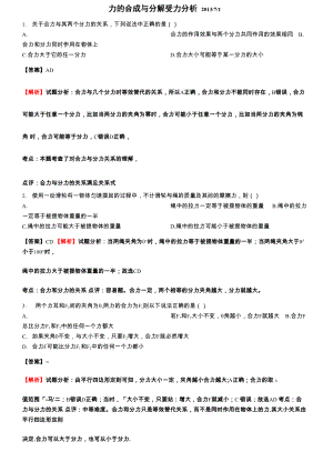 力的合成与分解 受力分析 解析版.docx