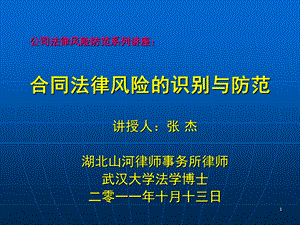 公司法律风险防范系列讲座：合同法律.ppt