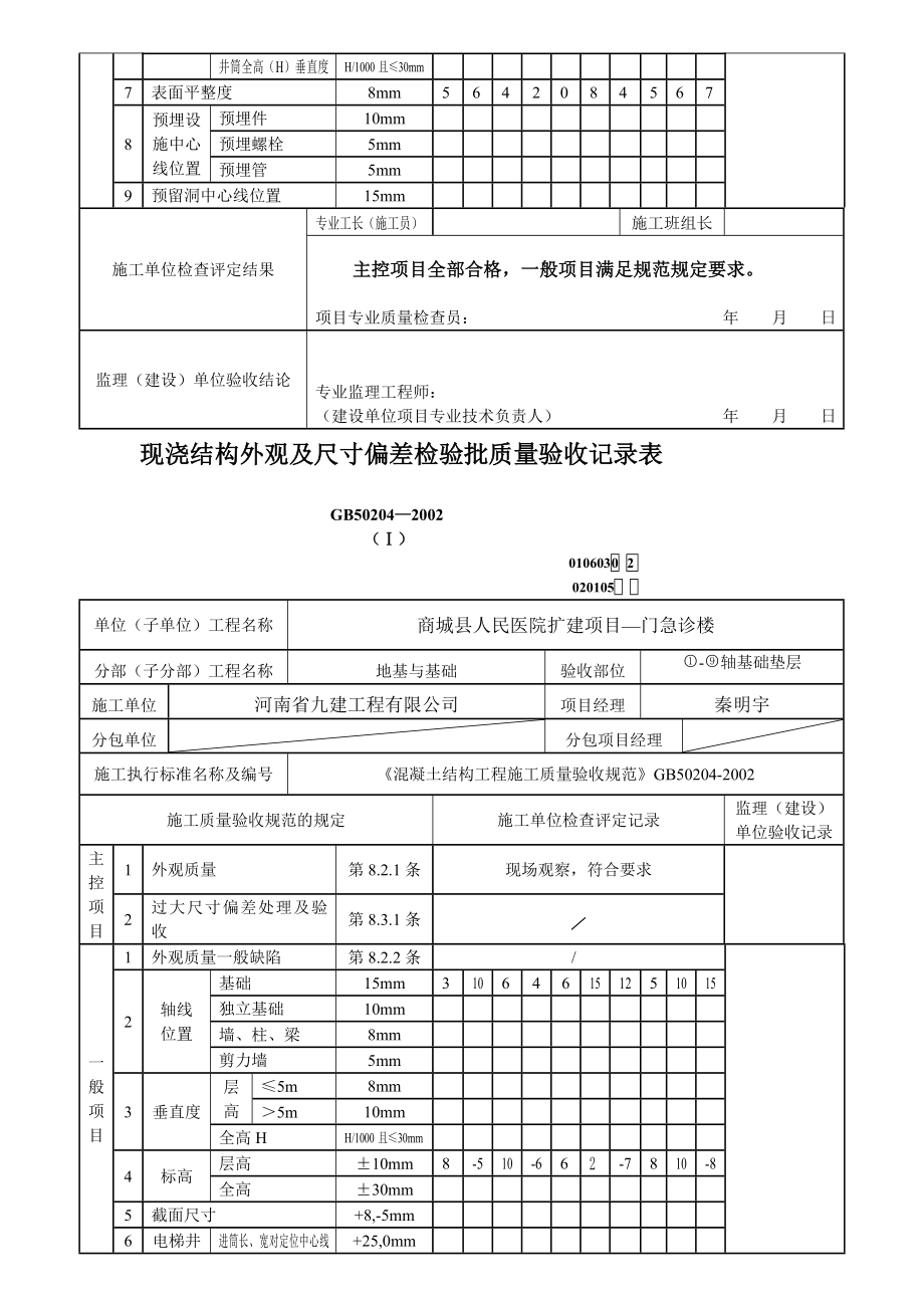 [宝典]现浇结构外观及尺寸偏差检验批.doc_第2页