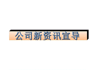 公司新资讯宣导.ppt