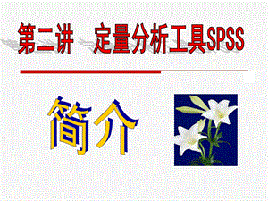 定量分析工具SPSS.ppt