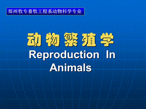 动物繁殖学ReproductionInAnimals.ppt