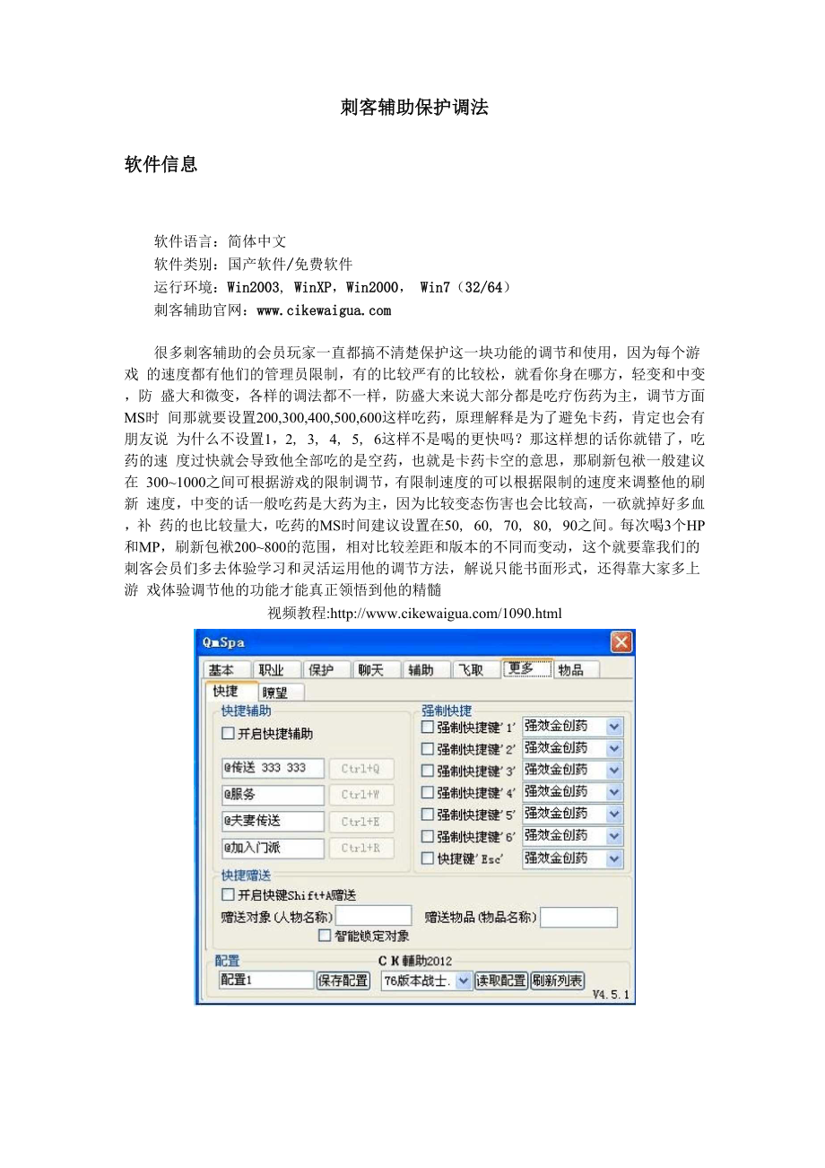 刺客辅助保护调法.docx_第1页