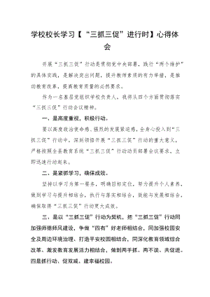 （共三篇）学校校长学习【“三抓三促”进行时】心得体会.docx