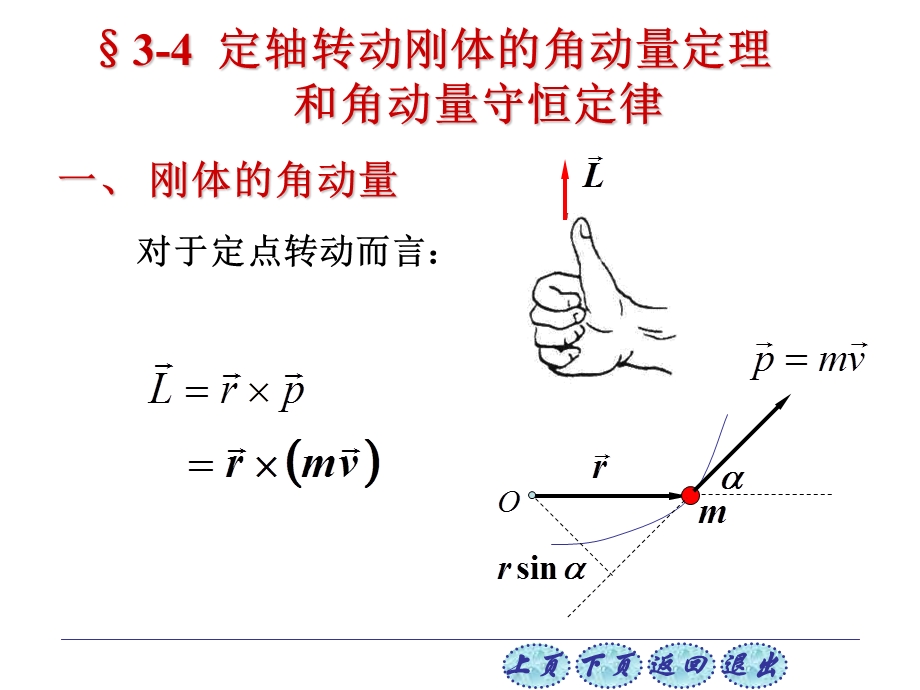 刚体的角动量对于定点转动而言.PPT_第1页