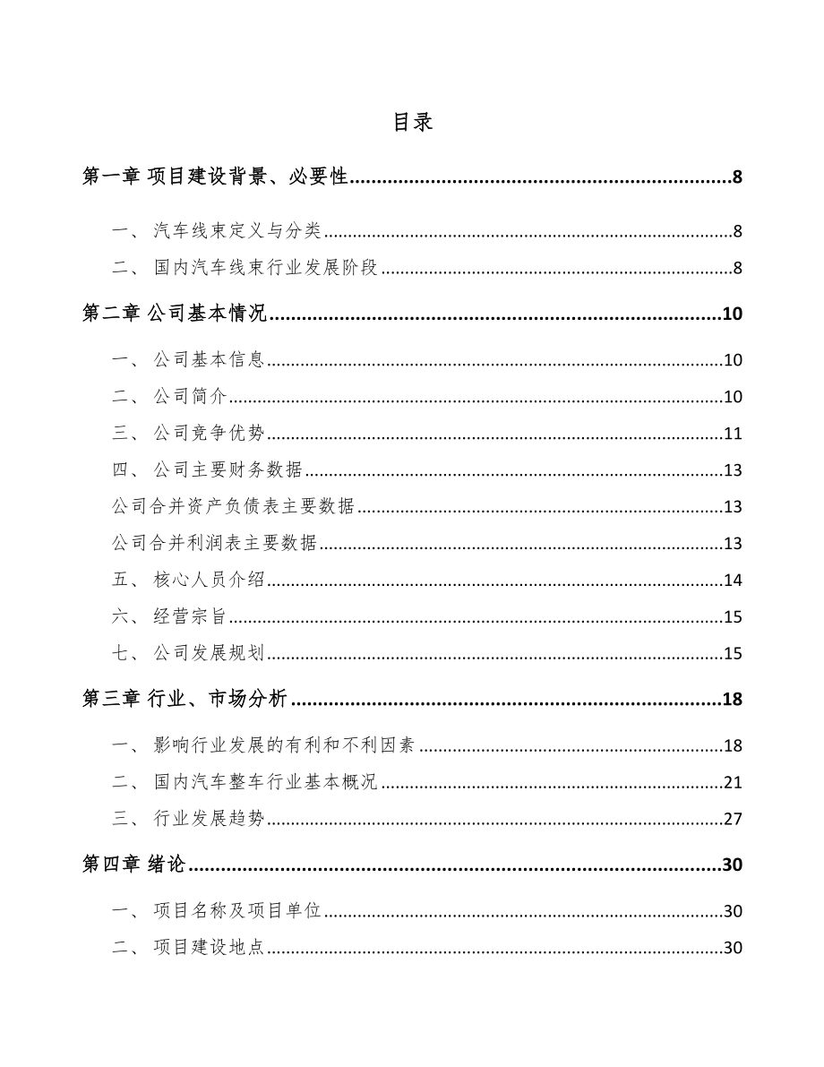 宜宾汽车线束项目可行性研究报告.docx_第1页