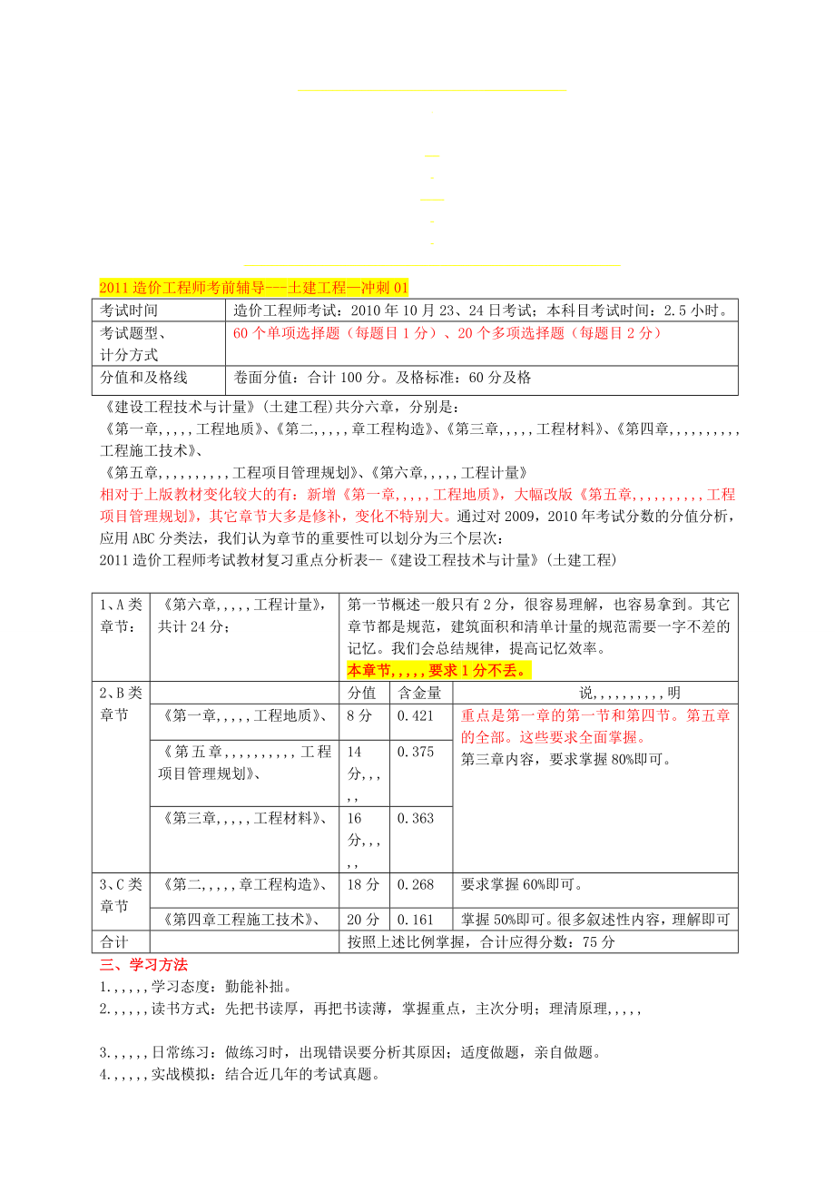 [宝典]注册造价土建与计量冲刺班教材纯.doc_第1页