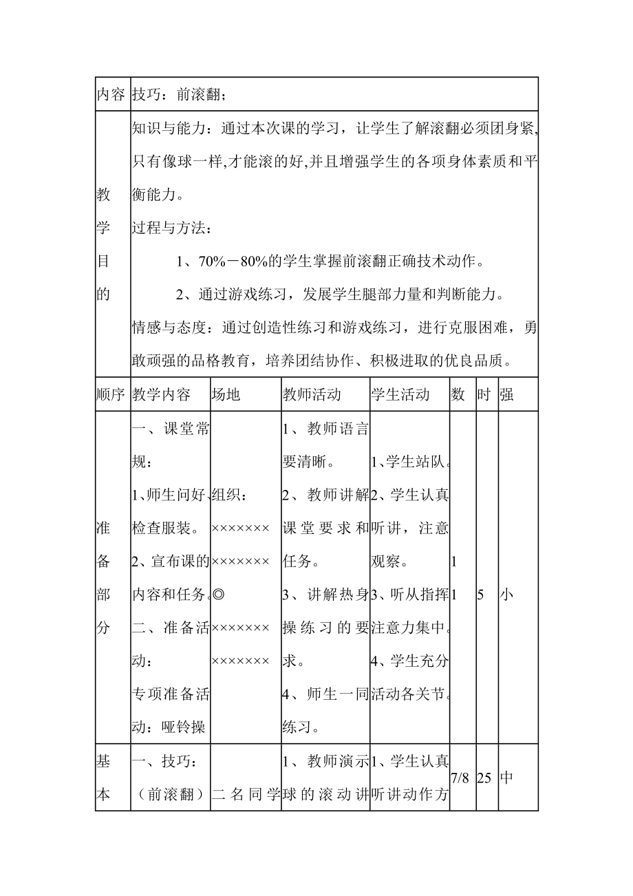 小学体育前滚翻教案2.doc_第2页