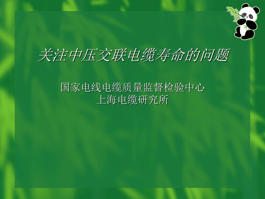 关注中压交联电缆寿命的问题.ppt_第1页