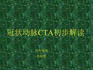 冠状动脉CTA初步解读.ppt