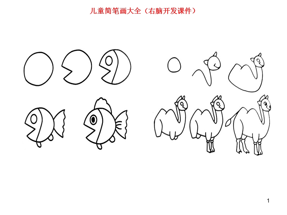 儿童简笔画大全(右脑开发记忆学画315张图).ppt_第1页