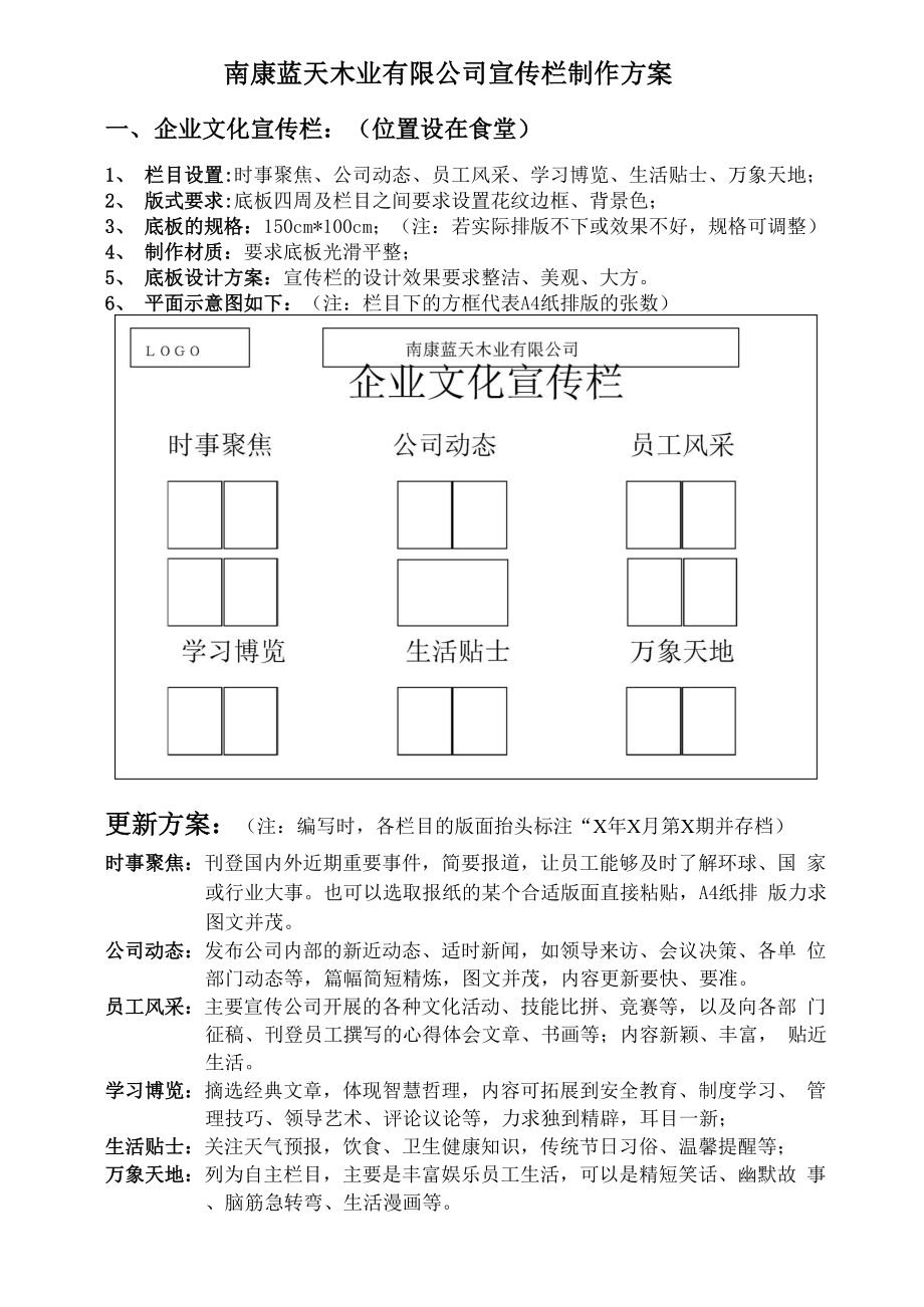 公司宣传栏制作方案.docx_第1页