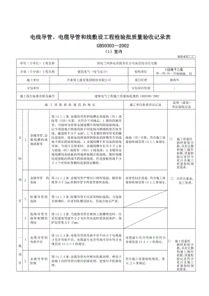 f电线、电缆导管敷设工程检验批(动力).doc