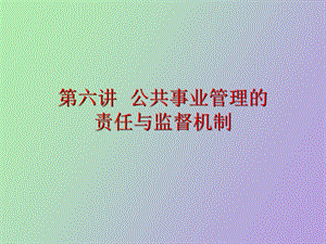 公共事业管理的责任与监督.ppt