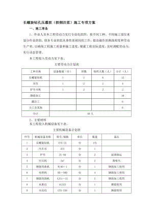 [优质文档]长螺旋钻孔压灌桩(桩侧注浆)施工专项方案.doc