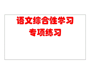 初三语文综合性学习专项练习.ppt