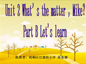 崆峒区红旗街小学—（课件）What’sthematterwithyou？.ppt