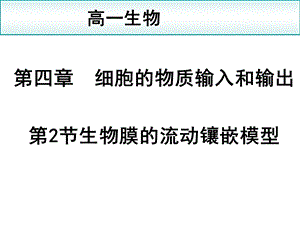 生物：42《生物膜的流动镶嵌模型》课件(新人教版必修1)湖南师大.ppt