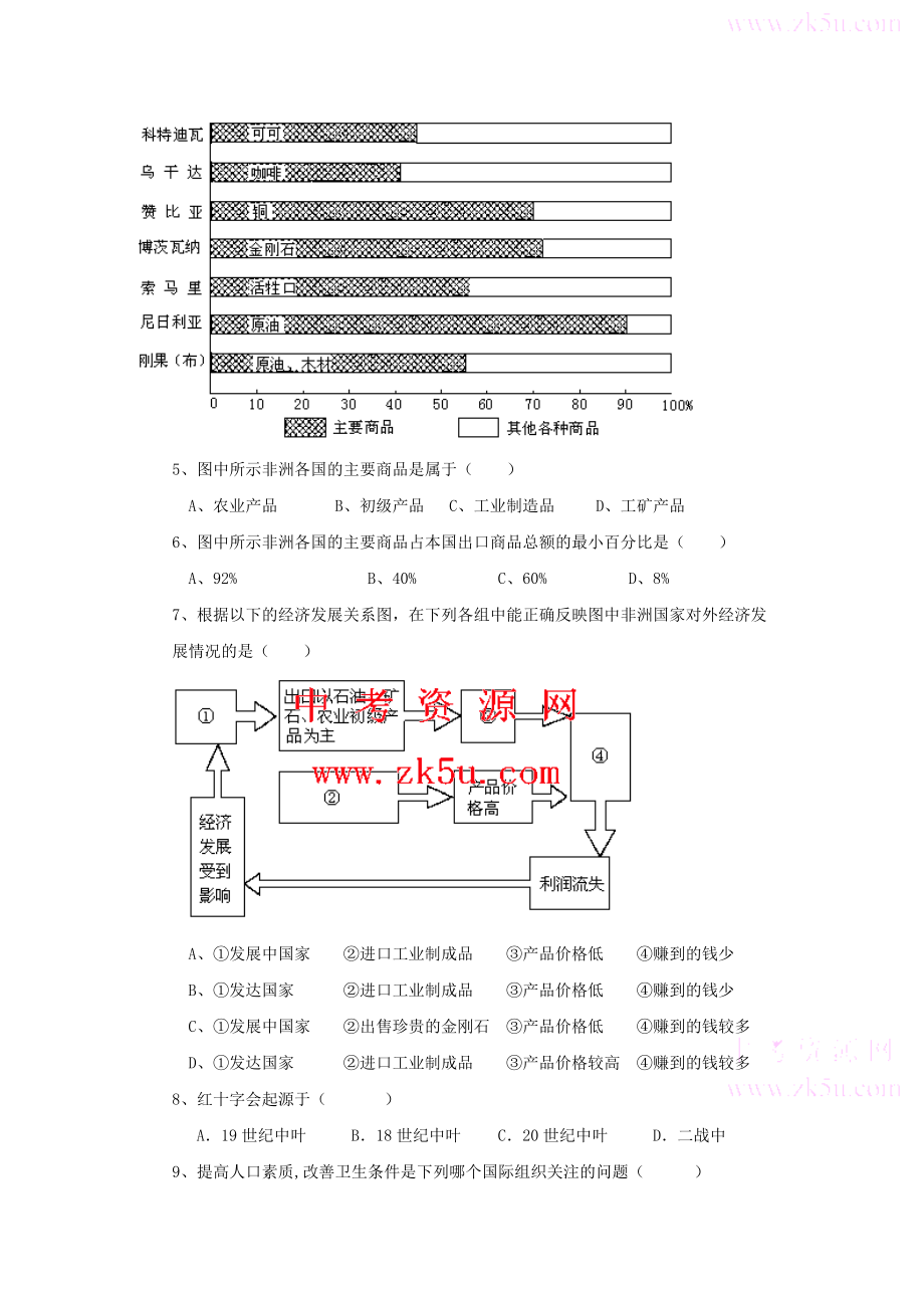 最新七上地区发展与国际合作单元测试商务星球版名师精心制作教学资料.doc_第2页