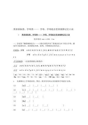 字母、字母组合发音规律记忆口诀..doc