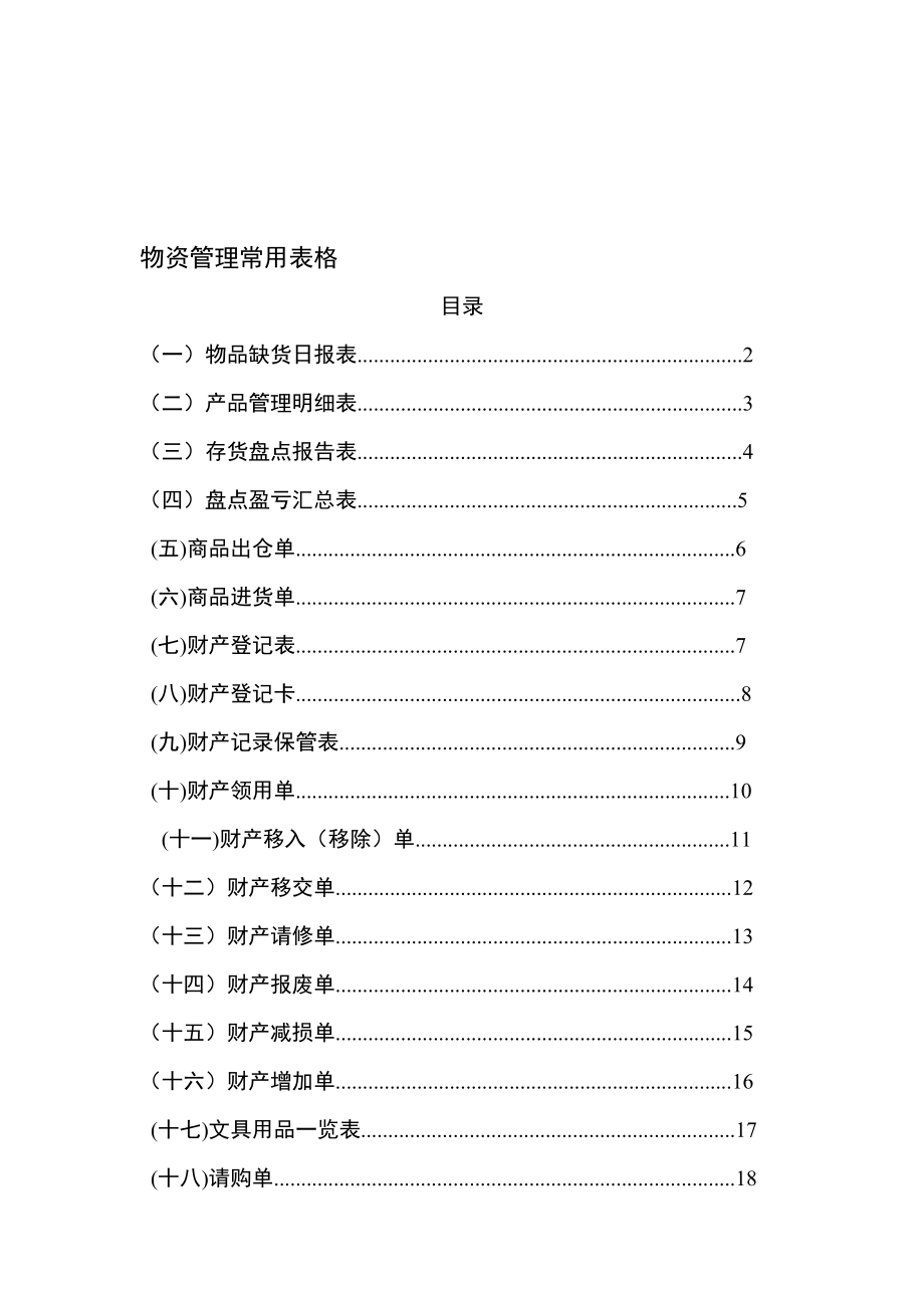 物资管理常用表格.doc_第1页