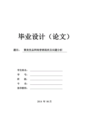 最新聚美优品网络营销现状及问题分析汇编.doc