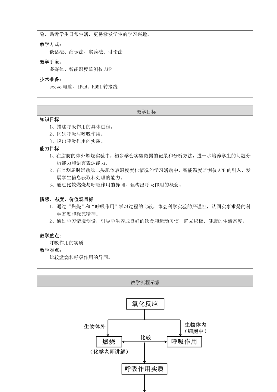 呼吸与呼吸作用教学设计教学文档.doc_第3页