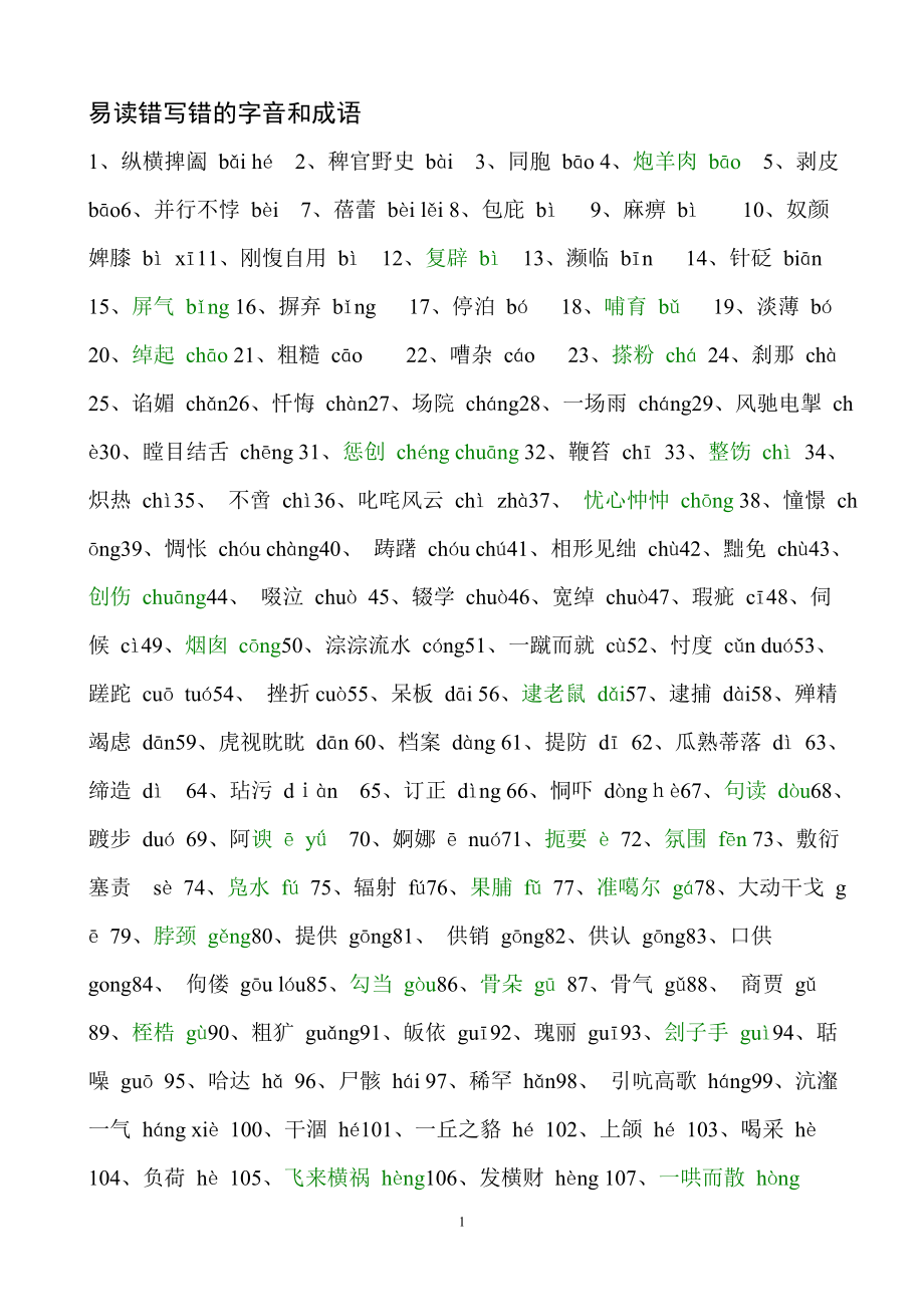 [其它考试]教师招聘考试常见的别音 错别字汇编.doc_第1页