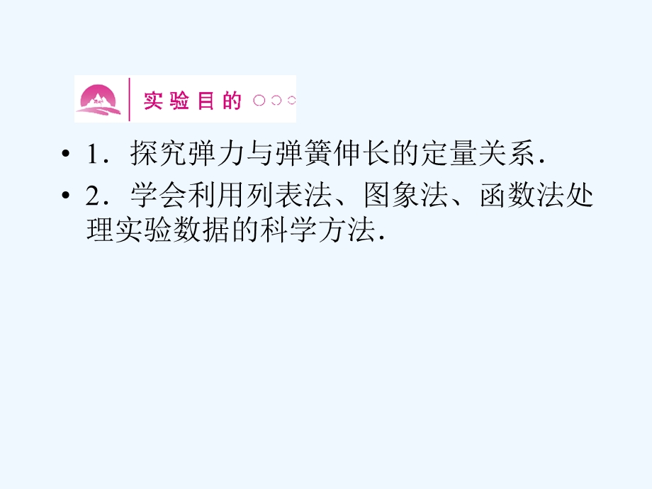 （新课标安徽专版）《金版新学案》2011高三物理一轮复习 探究弹力和弹簧伸长的关系课件.ppt_第2页