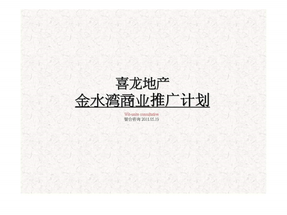 喜龙地产金水湾商业推广计划.ppt_第1页