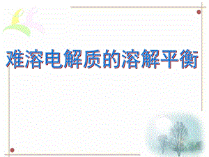 难溶电解质的沉淀溶解平衡.ppt